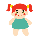 cartoon childrens doll icon