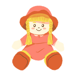 cartoon icon of a children's doll